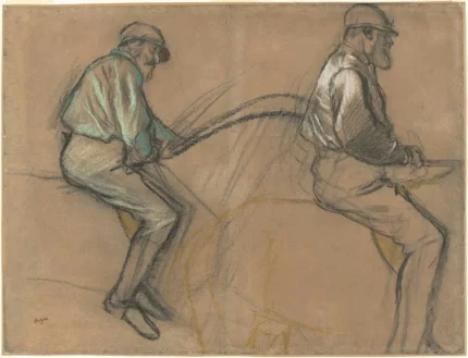 Edgar Degas Two Studies of a Jockey 1866 Poster PrintOvly