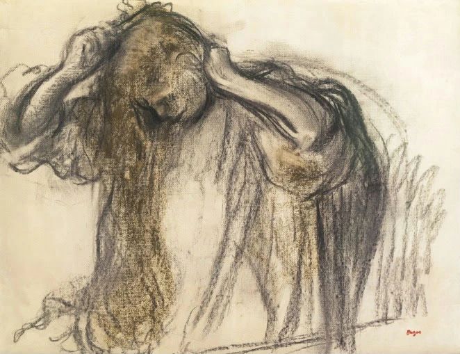 Edgar Degas - Woman Combing Her Hair Poster 1884 Edgar Degas Woman Combing Her Hair 1884 Poster PrintOvly