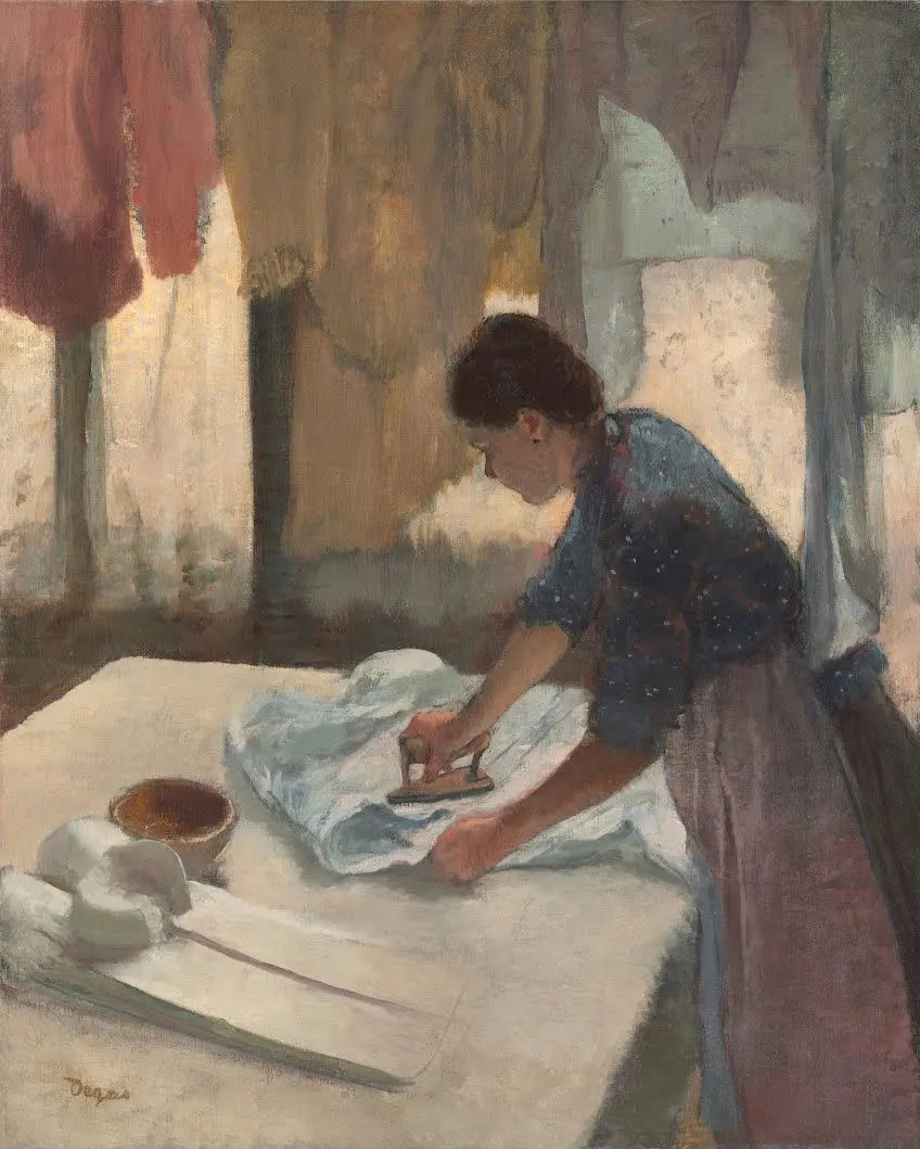 Edgar Degas - Woman Ironing Begun C Completed Poster 1869 Edgar Degas Woman Ironing Begun C Completed 1869 Poster PrintOvly