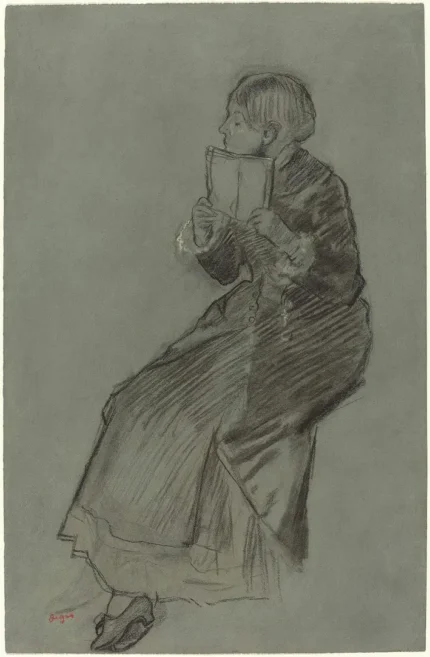 Edgar Degas Woman Reading a Book 1869 Poster PrintOvly