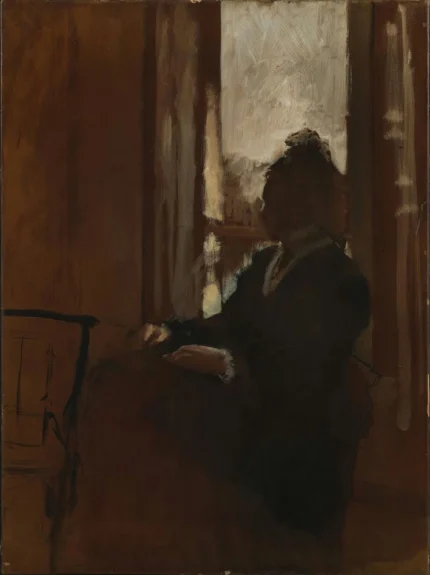 Edgar Degas Woman at a Window 1871 Poster PrintOvly