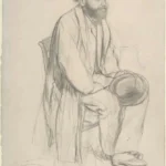 Edgar Degas Édouard Manet Seated Holding His Hat 1864 Poster PrintOvly