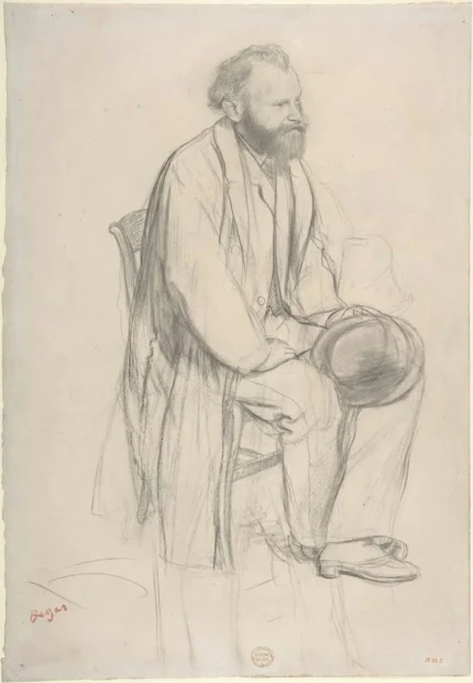 Edgar Degas Édouard Manet Seated Holding His Hat 1864 Poster PrintOvly