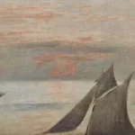 Katsushika Hokusai Édouard Manet Boats at Sea Sunset Poster 1830 Wall Art Painting