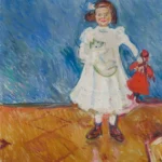 Edvard Munch Girl with Doll Erdmute Esche with Polar Bear and Doll 1905 Poster PrintOvly