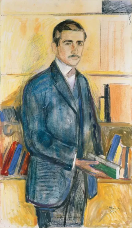 Edvard Munch Herbert Esche in the Library 1905 Poster PrintOvly