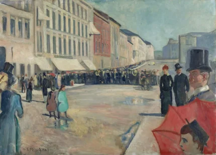 Edvard Munch Music on the Karl Johan Street 1889 Poster PrintOvly