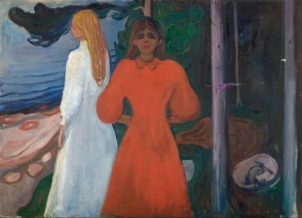 Edvard Munch Red and White 1895 Poster PrintOvly