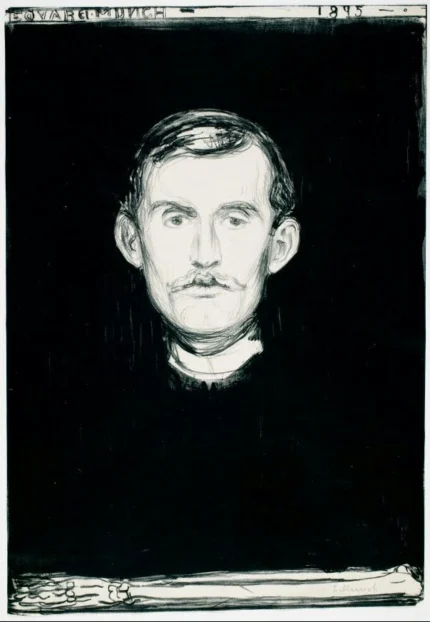 Edvard Munch Self Portrait 1895 Poster PrintOvly