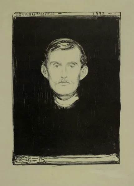 Edvard Munch Self Portrait 1895 Poster PrintOvly