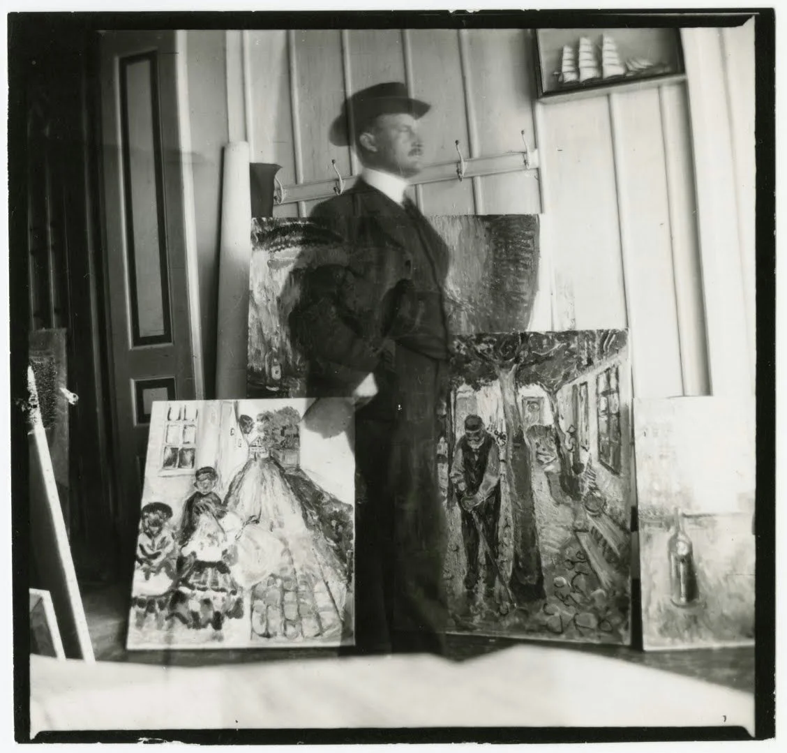 Edvard Munch - Self Portrait at 53 Am Strom in Warnemünde Poster 1907 Edvard Munch Self Portrait at 53 Am Strom in Warnemünde 1907 Poster PrintOvly