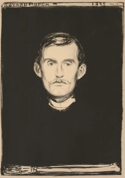 Edvard Munch Self Portrait with Skeleton Arm 1895 Poster PrintOvly