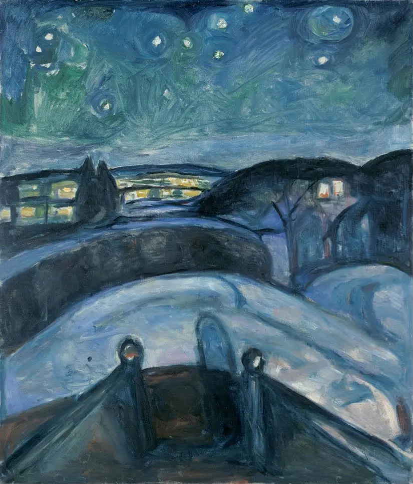 Edvard Munch - Starry Night Poster 1895 Edvard Munch Starry Night 1895 Poster PrintOvly