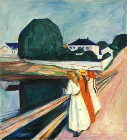 Edvard Munch The Girls on the Bridge 1927 Poster PrintOvly