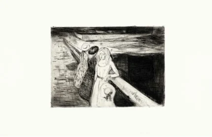 Edvard Munch The Girls on the Bridge Etching 1903 Poster PrintOvly