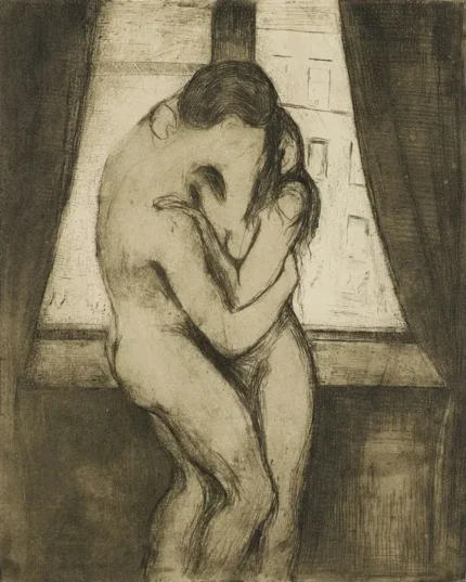 Edvard Munch The Kiss 1895 Poster PrintOvly