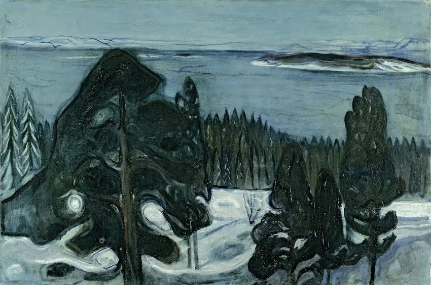Edvard Munch - Winter Night C Poster 1900 Edvard Munch Winter Night C 1900 Poster PrintOvly