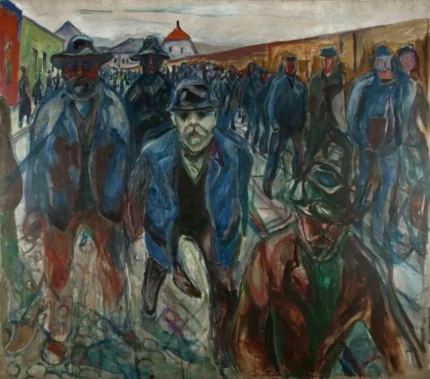 Edvard Munch Workers on Their Way Home 1895 Poster PrintOvly