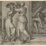 Michelangelo Judith giving the Head of Holofernes on a Platter Poster 1512 Wall Art Painting