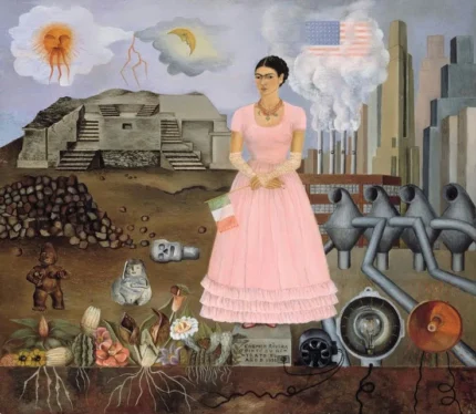Frida Kahlo Self Portrait on the Borderline between Mexico and the United States 1932 Poster PrintOvly
