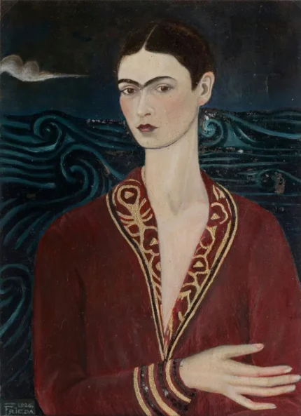 Frida Kahlo Self Portrait wearing a Velvet Dress 1926 Poster PrintOvly