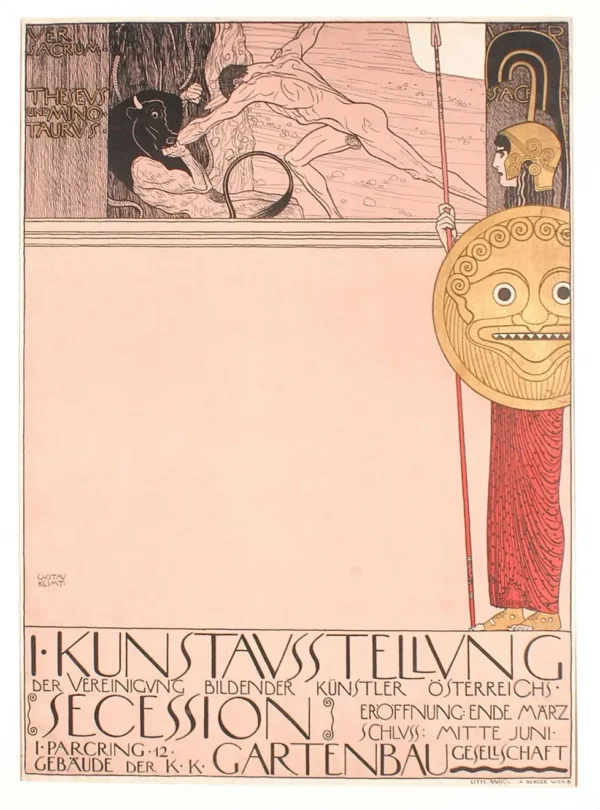 Gustav Klimt (1st Art Exhibition of the Union of Artists Secession (Uncensored Version) 1905 Poster PrintOvly