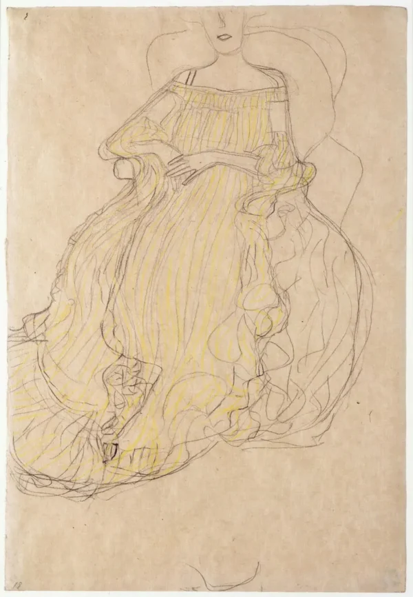 Gustav Klimt Adele Bloch Bauer Seated in an Armchair Facing Left 1905 Poster PrintOvly