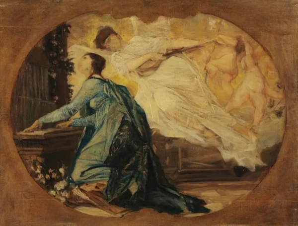 Gustav Klimt Allegory of Sacred Music (Female Organ Player) 1905 Poster PrintOvly