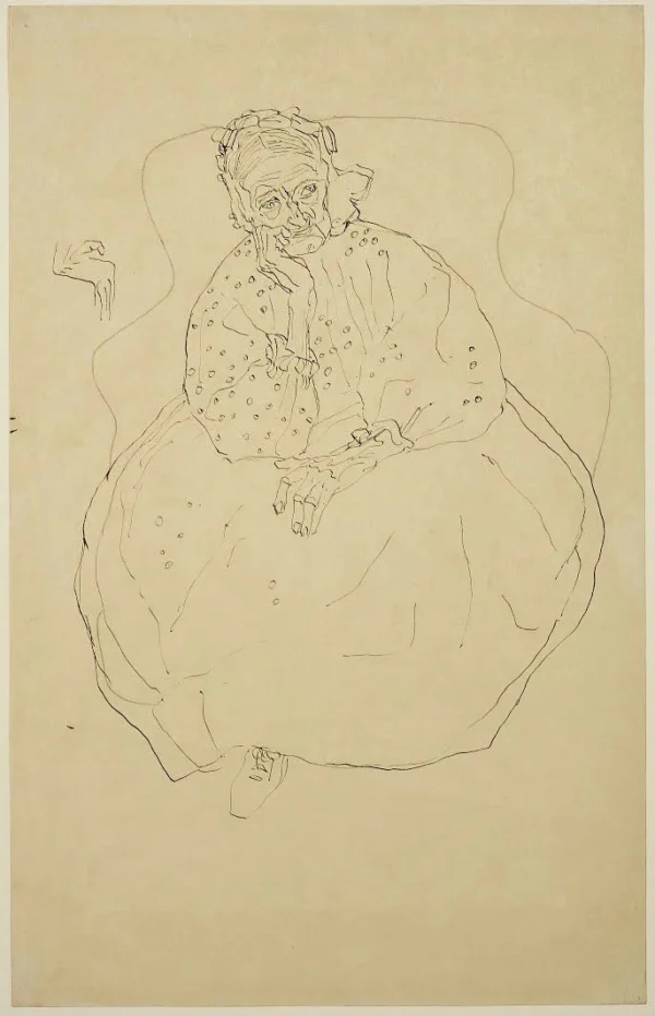 Gustav Klimt Anna Klimt Gustav Klimt's Mother (Seated Woman Face Covered by Hands) 1905 Poster PrintOvly