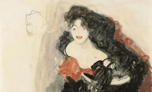 Gustav Klimt Dancer in a Flamenco Costume Lower Left Repetition of the Motif Study for Judith Ii (Salome) 1905 Poster PrintOvly