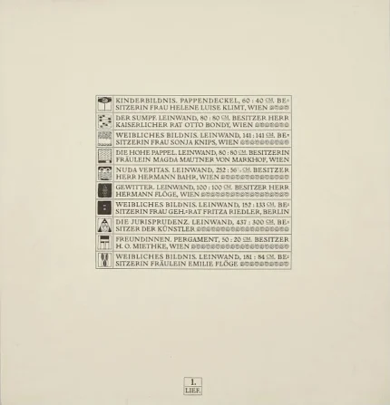 Gustav Klimt Delivery Sheet of the Initial Delivery From the Folder of Gustav Klimt Ed by the Art Publisher 1905 Poster PrintOvly
