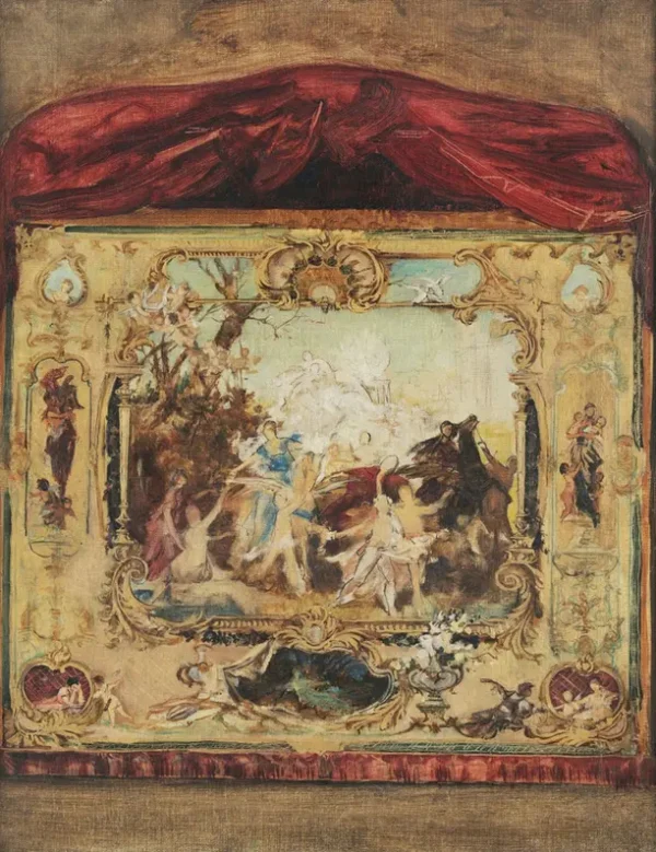 Gustav Klimt Design for a Curtain of the Municipal Theater Karlsbad 1905 Poster PrintOvly
