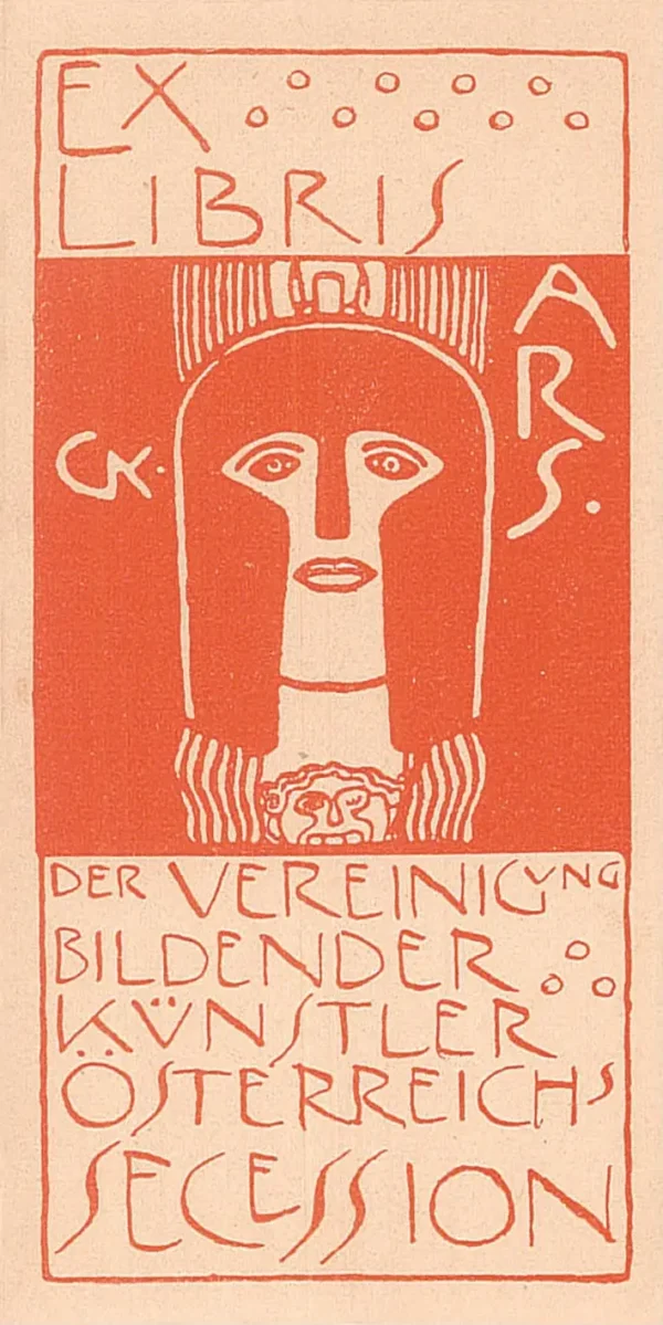 Gustav Klimt Exlibris with Pallas Athene 1905 Poster PrintOvly