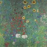 Gustav Klimt Farm Garden with Sunflowers Poster 1905 Wall Art Painting