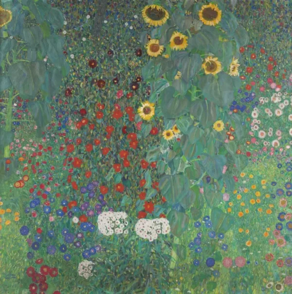 Gustav Klimt Farm Garden with Sunflowers 1905 Poster PrintOvly