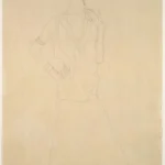 Gustav Klimt Female Dancer with Bent Arm (Study for Expectation of the Stoclet Frieze) Poster 1905 Wall Art Painting