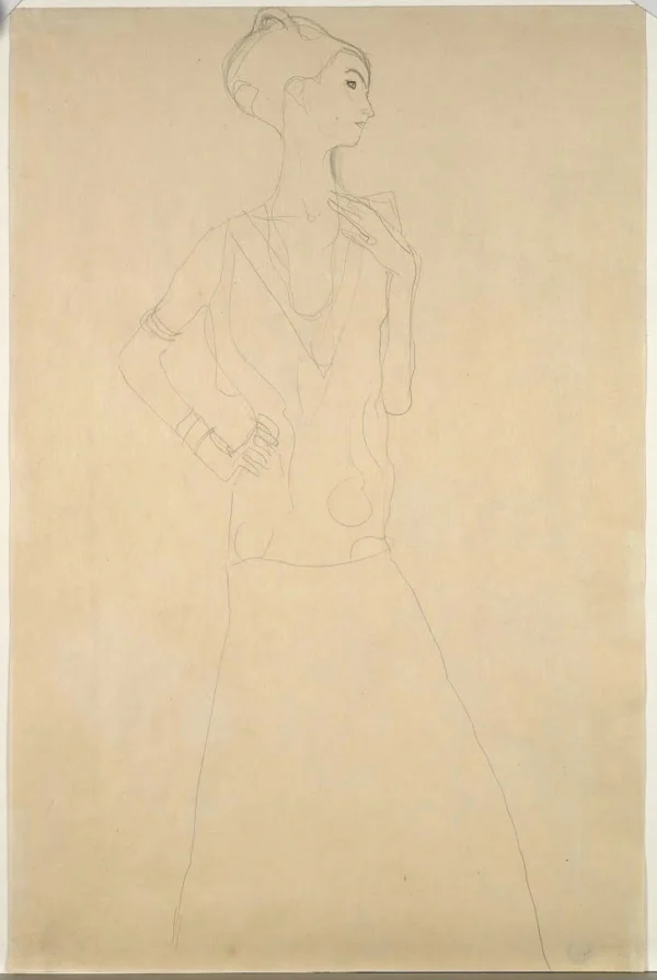 Gustav Klimt Female Dancer with Bent Arm (Study for Expectation of the Stoclet Frieze) 1905 Poster PrintOvly