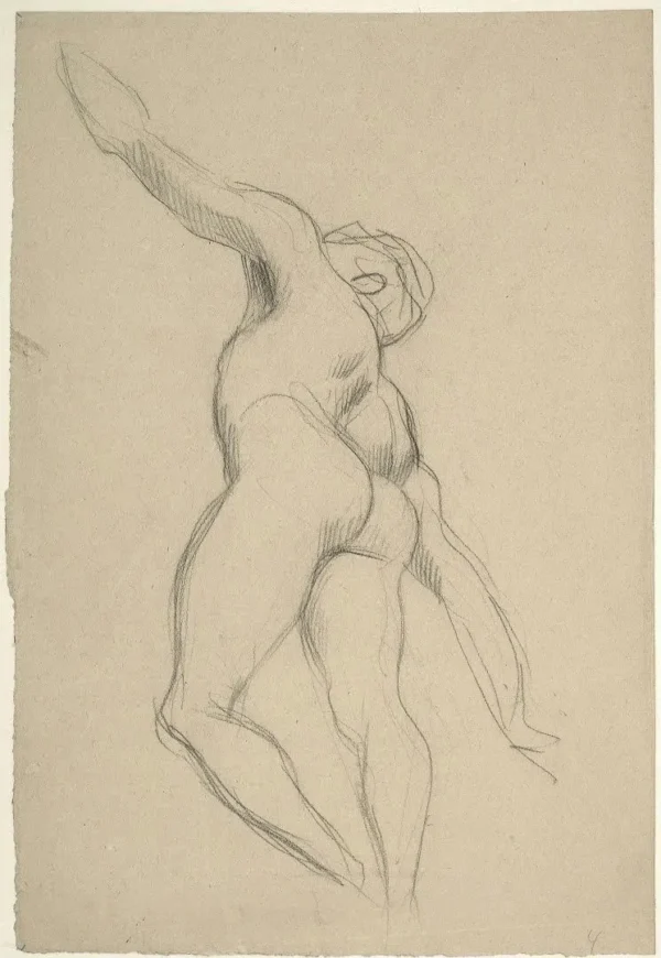 Gustav Klimt Floating Male Nude Seen From Below (Earliest Study for Medicine) C 1905 Poster PrintOvly