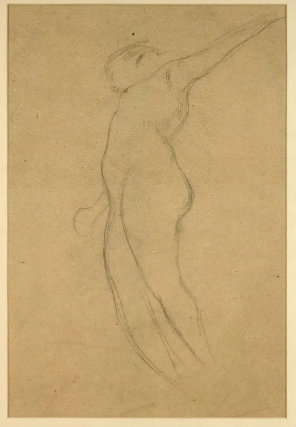 Gustav Klimt Floating Nude with Left Arm Spread (Study for Medicine) 1905 Poster PrintOvly