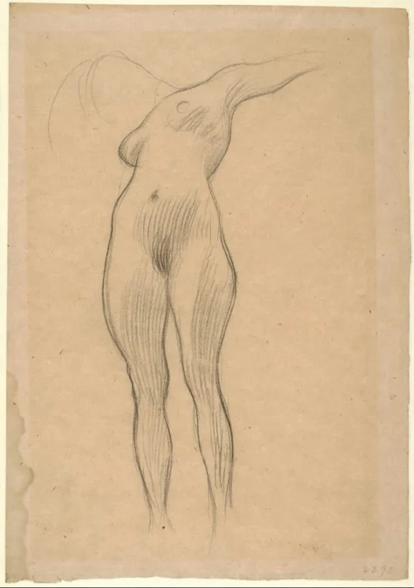Gustav Klimt Floating Woman with Outstretched Arm (Study for the First Version of Medicine) C 1905 Poster PrintOvly