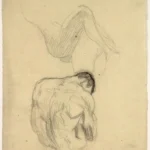 Gustav Klimt Fragment of a Couple Embracing Seated Male Nude Seen From Behind (Study for Philosophy ) 1905 Poster PrintOvly