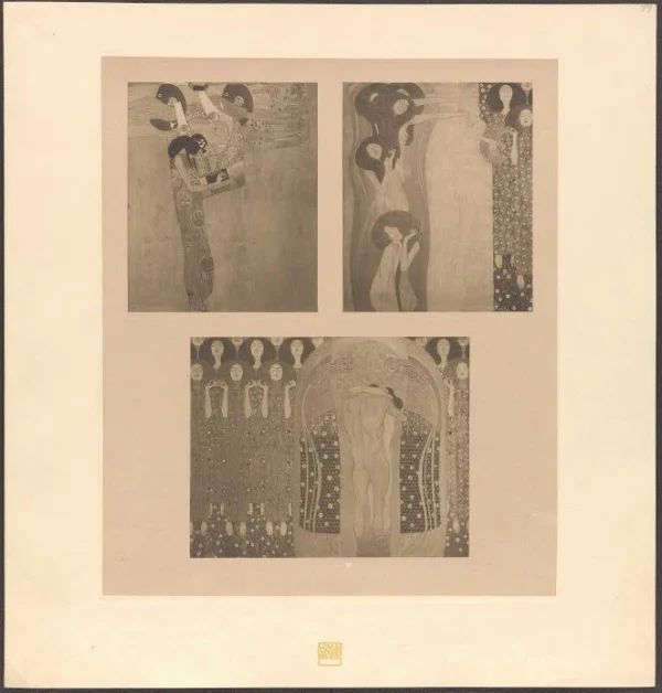 Gustav Klimt Fragments From the Beethoven Frieze 44 of Gustav Klimt 1905 Poster PrintOvly