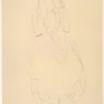 Gustav Klimt Girl Standing with Hands Clasped (Study for the Portrait Mäda Primavesi) 1905 Poster PrintOvly