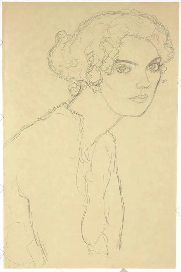 Gustav Klimt Half Length Portrait of a Woman Facing Right C 1905 Poster PrintOvly