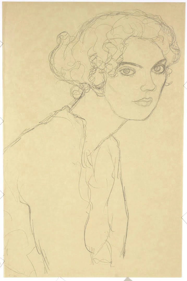Gustav Klimt - Half Length Portrait of a Woman Facing Right C Poster 1905 Gustav Klimt Half Length Portrait of a Woman Facing Right C 1905 Poster PrintOvly