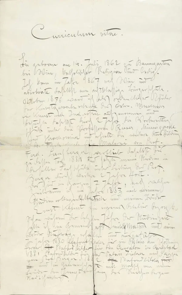 Gustav Klimt Handwritten Resume 21 12 1905 Poster PrintOvly