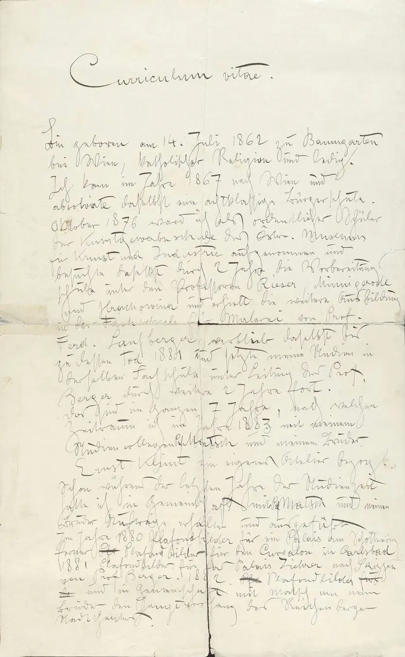 Gustav Klimt - Handwritten Resume 21 12 Poster 1905 Gustav Klimt Handwritten Resume 21 12 1905 Poster PrintOvly