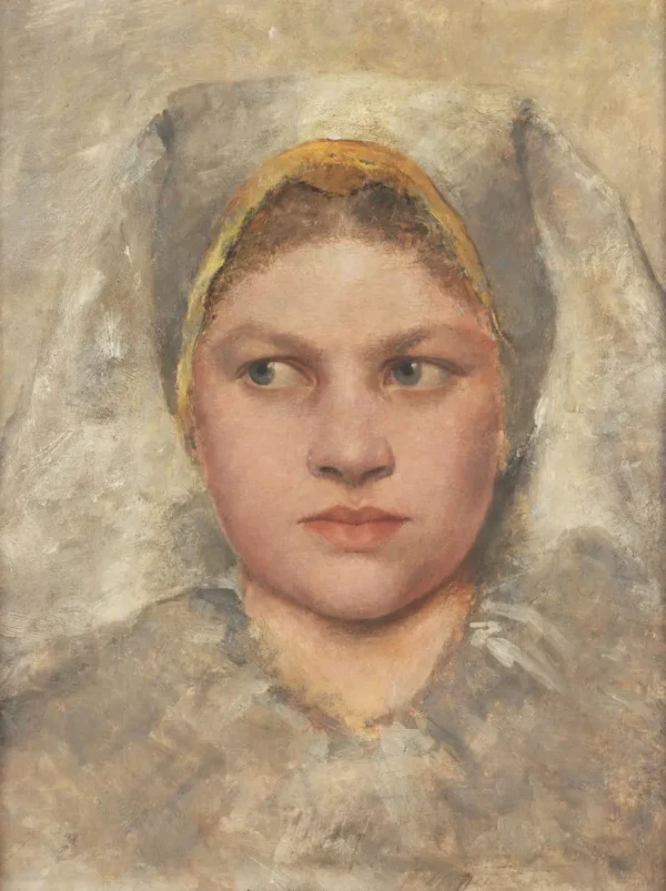 Gustav Klimt Head Study of a Girl From Haná 1905 Poster PrintOvly