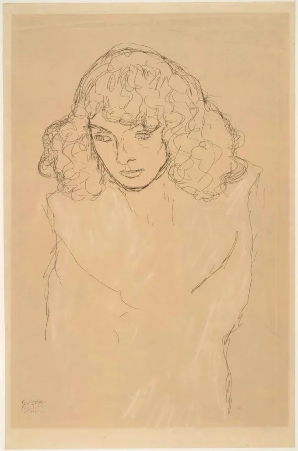 Gustav Klimt Head and Shoulders Portrait 1905 Poster PrintOvly