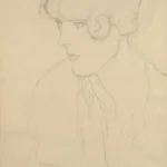 Gustav Klimt Head and Shoulders Portrait of Woman in Three Quarter Profile C 1905 Poster PrintOvly